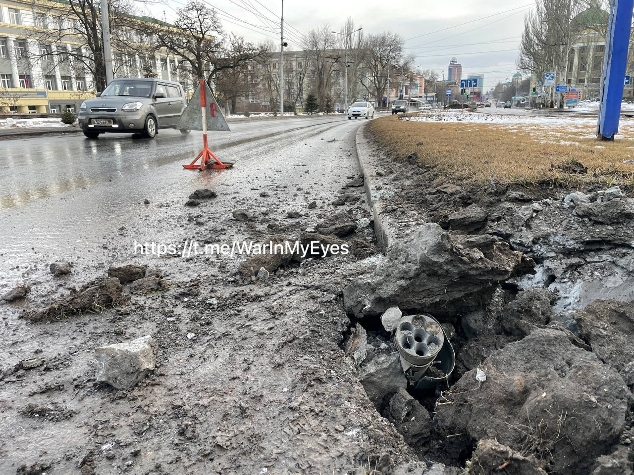 Последствия обстрела Донецка